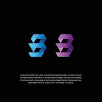 Abstract low poly letter b logo design template vector illustration