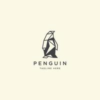 Ilustración de vector de plantilla de diseño de icono de logotipo de pingüino geométrico