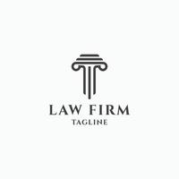 Pillar Law Firm Logo Design Template flat Vector