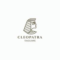 Cleopatra egyptian goddes  logo icon design template flat vector