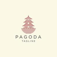 pagoda japón templo logo icono diseño plantilla vector ilustración