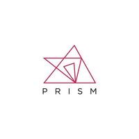 plantilla de diseño de logotipo de prisma con vector plano de estilo de arte de línea