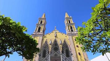 Immaculate Conception Cathedral in Mazatlan historic city center Centro Historico near Malecon ocian promenade and tourist hotel zone video