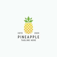 pineapple fruit logo design template vector illustration
