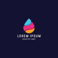 Awesome colorful water drop logo icon design template vector