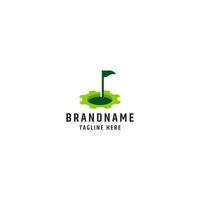 golf con plantilla de diseño de icono de logotipo de engranaje vector premium