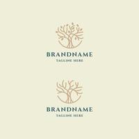 Tree life logo icon design template premium vector