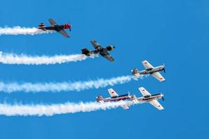 Biggin Hill, Kent, UK, 2009. Aerostars Yak 52 50 Aerial Display photo