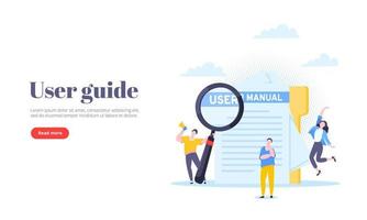 User manual guide book flat style design vector illustration.