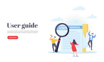 User manual guide book flat style design vector illustration.