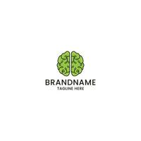 Green Brain logo icon design template vector