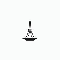 Eiffel Tower Logo Icon Design Template. Simple, Minimalist and Modern - Vector