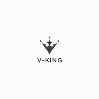 Letter V King logo icon design template flat Vector
