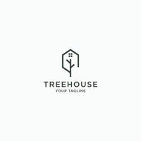 Tree House Logo Icon Design Template. Modern, Simple, Home, Eco, Nature - Vector