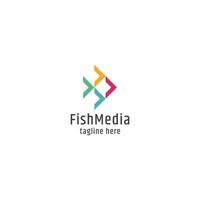 Fish with arrow shape Logo Icon Design Template flat Vector