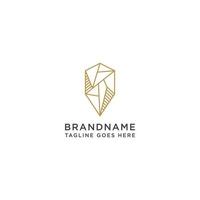 Stone with line style logo design template flat vector