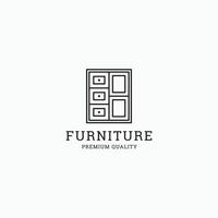 Minimalist Furniture logo icon design template premium vector