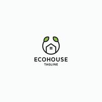 plantilla de diseño de icono de logotipo de casa ecológica. naturaleza, hogar, ecología, moderno y sencillo. vector