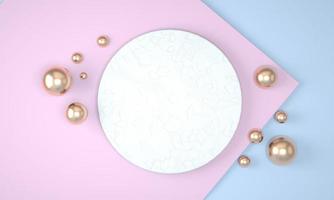 Top view, abstract flat lay background with pastel figure. Creative flatlay backdrop. Creative idea, layout. 3d illustration photo