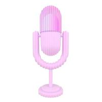 Professional microphone on stand 3d icon. Audio equipment for broadcasts and interviews. Karaoke speaker for music recording studio. Instrumentation for presentations. 3d render. photo