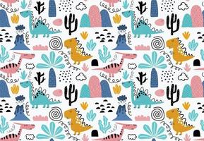 Childish seamless dino pattern. vector illustration