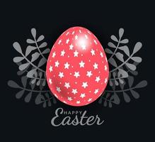 Red Easter egg with Beautiful exotic pattern, vector, Illustration. vector