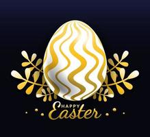 Golden easter egg with Beautiful exotic pattern, vector, Illustration. vector