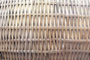 Old pale yellow pattern bamboo craft background, native weaving bamboo equipment in Thailand. photo