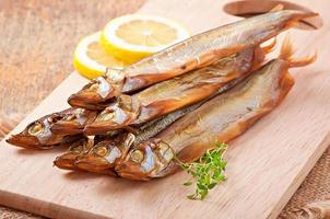 Smoked fish background photo