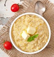 Porridge in a bowl photo