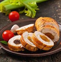 chicken roll with prunes and dried apricots photo