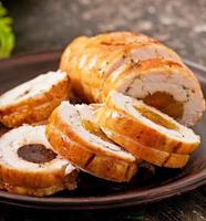 chicken roll with prunes and dried apricots photo