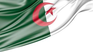 Algeria Flag Isolated on White Background, 3D Illustration photo