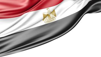 Egypt Flag Isolated on White Background, 3D Illustration photo