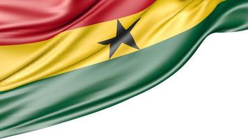 Bandera de Ghana aislado sobre fondo blanco, ilustración 3d foto