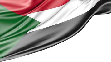 bandera de sudán aislado sobre fondo blanco, ilustración 3d foto