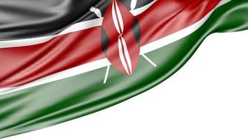 Kenya Flag Isolated on White Background, 3D Illustration photo