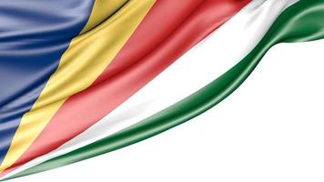 Seychelles Flag Isolated on White Background, 3D Illustration photo