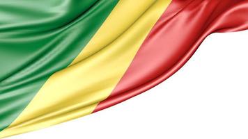 Congo Republic Flag Isolated on White Background, 3D Illustration photo