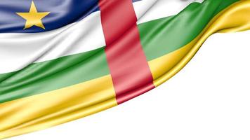 Central African Republic Flag Isolated on White Background, 3D Illustration photo