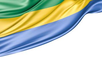 Gabon Flag Isolated on White Background, 3D Illustration photo