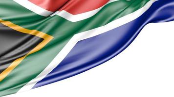 South Africa Flag Isolated on White Background, 3D Illustration photo