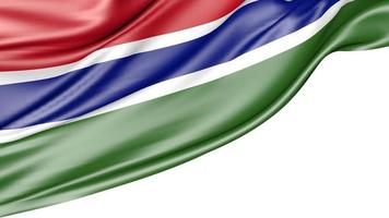 Gambia Flag Isolated on White Background, 3D Illustration photo