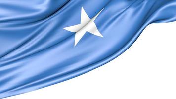Somalia Flag Isolated on White Background, 3D Illustration photo