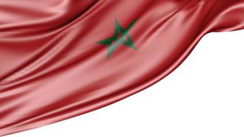 Morocco Flag Isolated on White Background, 3D Illustration photo