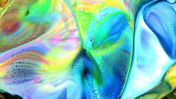 abstrakte farbenfrohe galaktische sakrale flüssige Tinte bewegt Texturhintergrund wellenartig. video