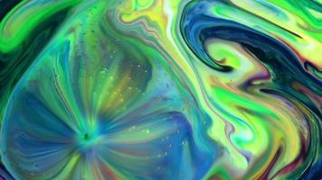 Close-up Of Abstract Colorful Fluid Paint Background Textured. video