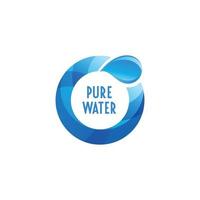 logo illustration of a circle of water in. blue water circle design color on a white background