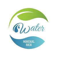 Round water emblem logotype. Creative design for water drop logo. Modern icon for water label. Logo template for fresh mineral water