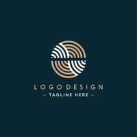 an abstract logo that looks like a fingerprint in simple line flat style in brown and white color vector